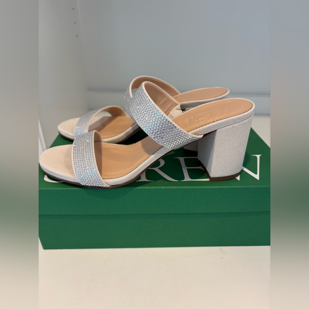 NWOT JCrew Canvas with Crystal Lucie Sandal